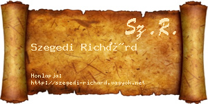 Szegedi Richárd névjegykártya